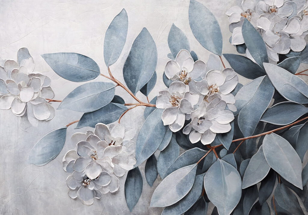 Painting of flowers and leaves Painting of flowers and leaves