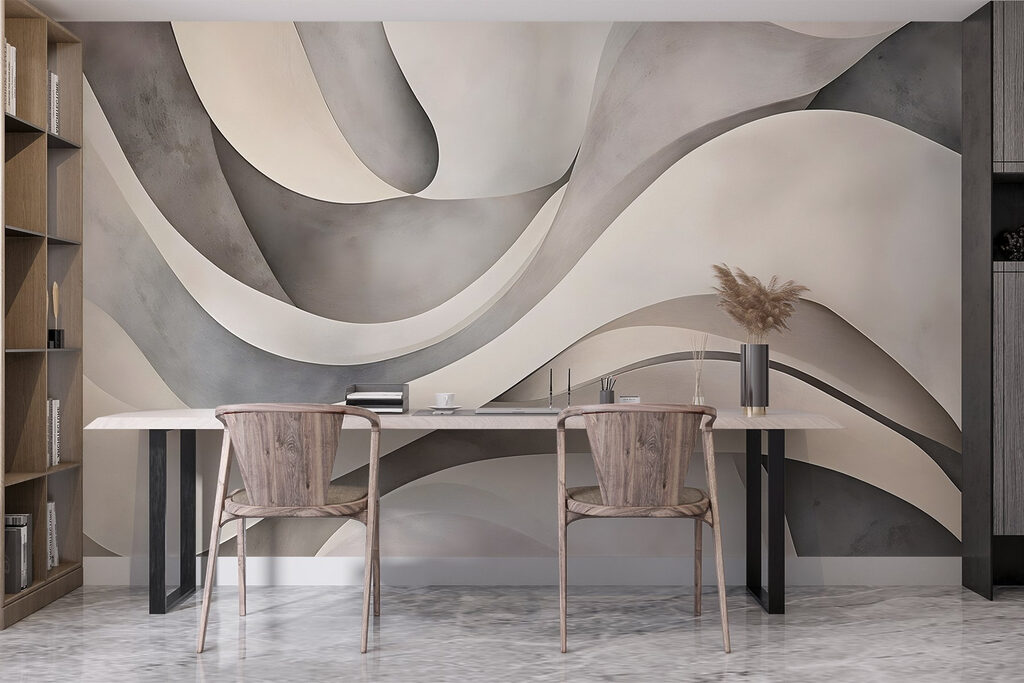 White and grey wavy shapes White and grey wavy shapes