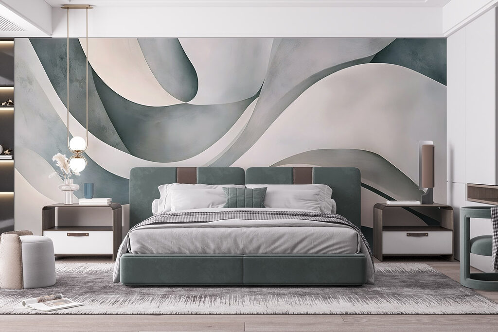 White and grey wavy lines