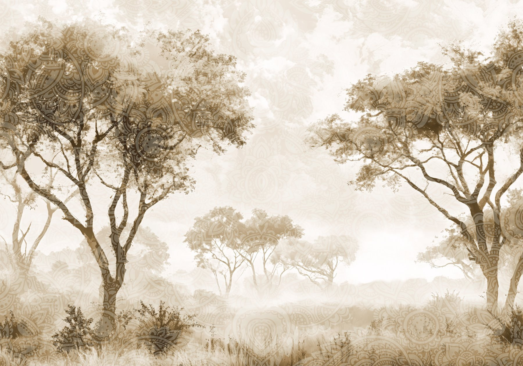 Group of trees in a field Group of trees in a field