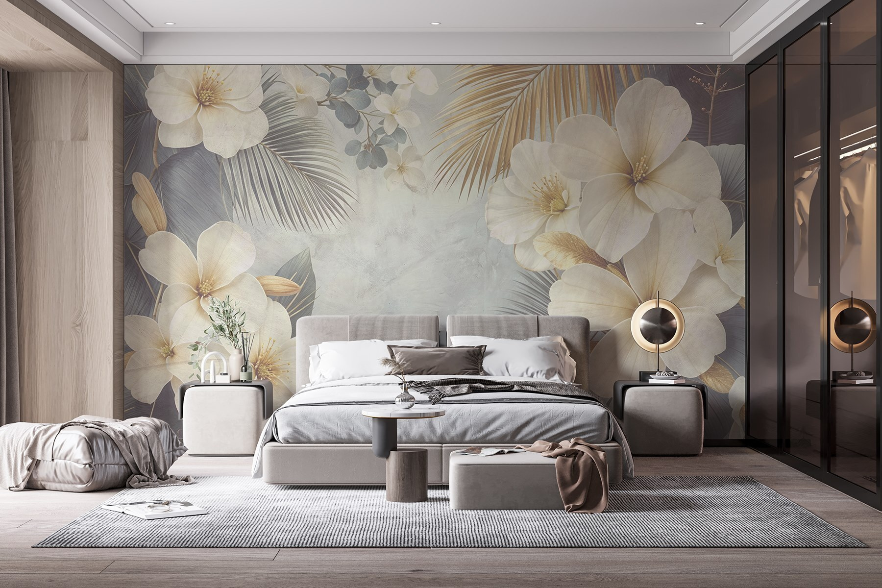 White flowers and leaves White flowers and leaves