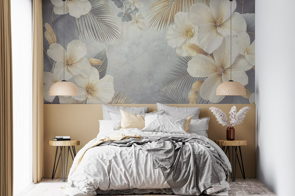 White flowers and leaves White flowers and leaves