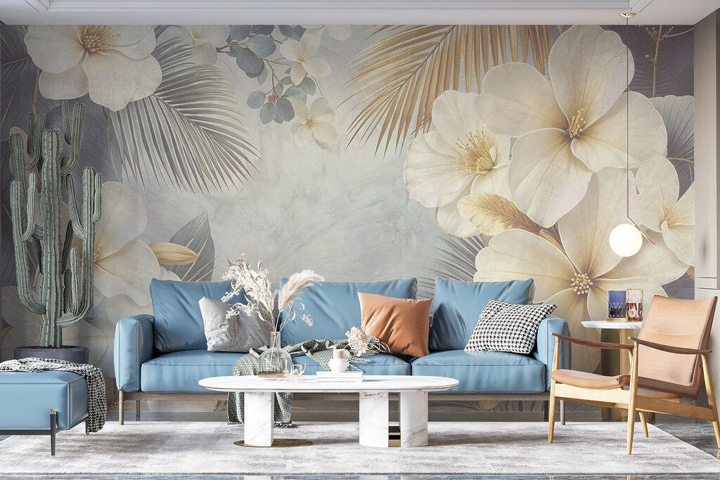 White flowers and leaves White flowers and leaves