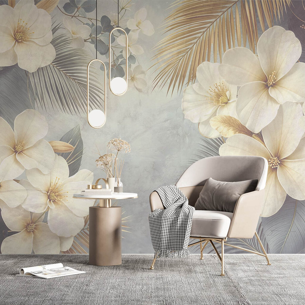 White flowers and leaves White flowers and leaves