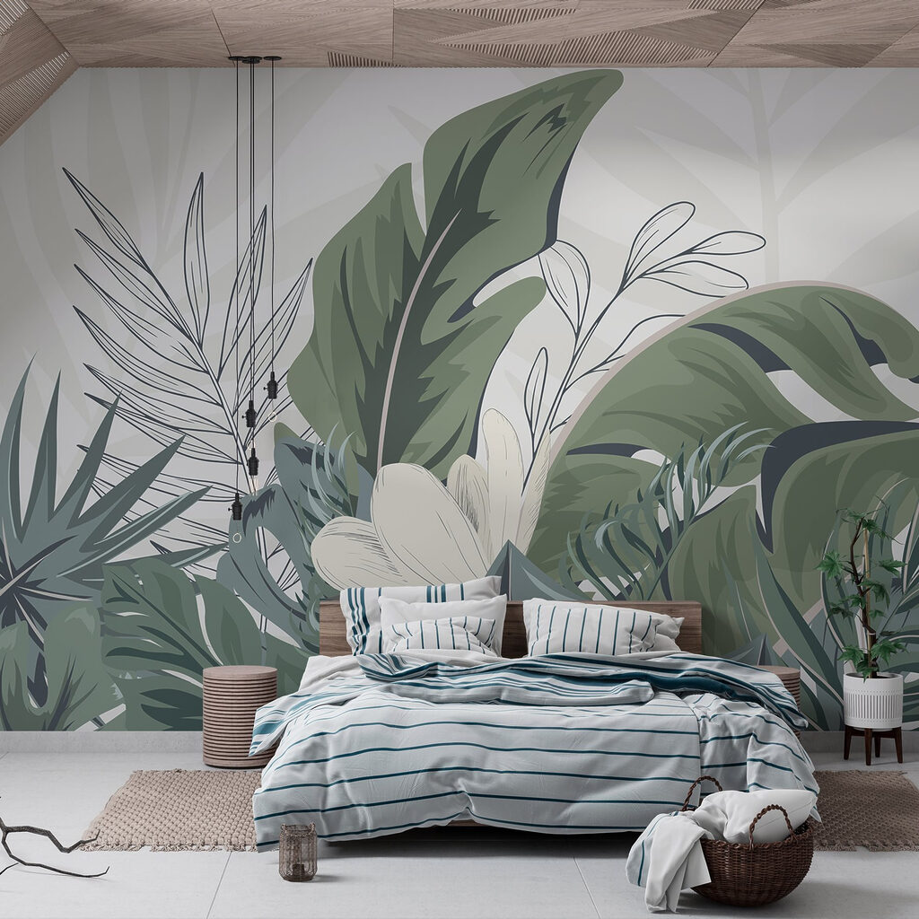 Tropical leaves in serene arrangement Tropical leaves in serene arrangement