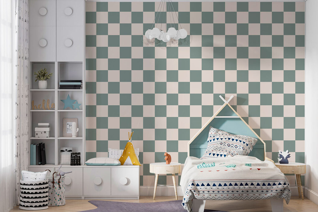 Pattern of squares on a table