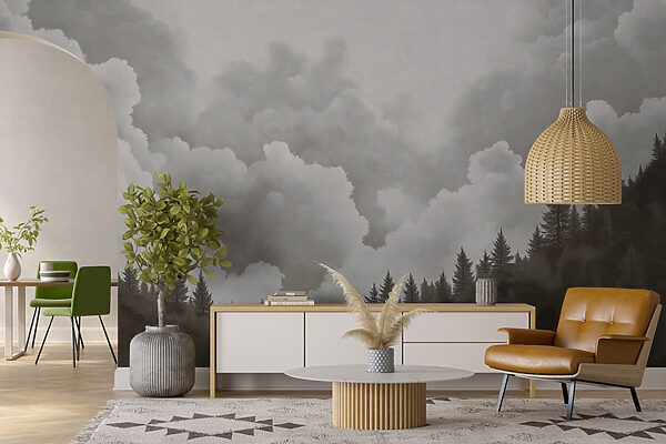 Group of trees and clouds