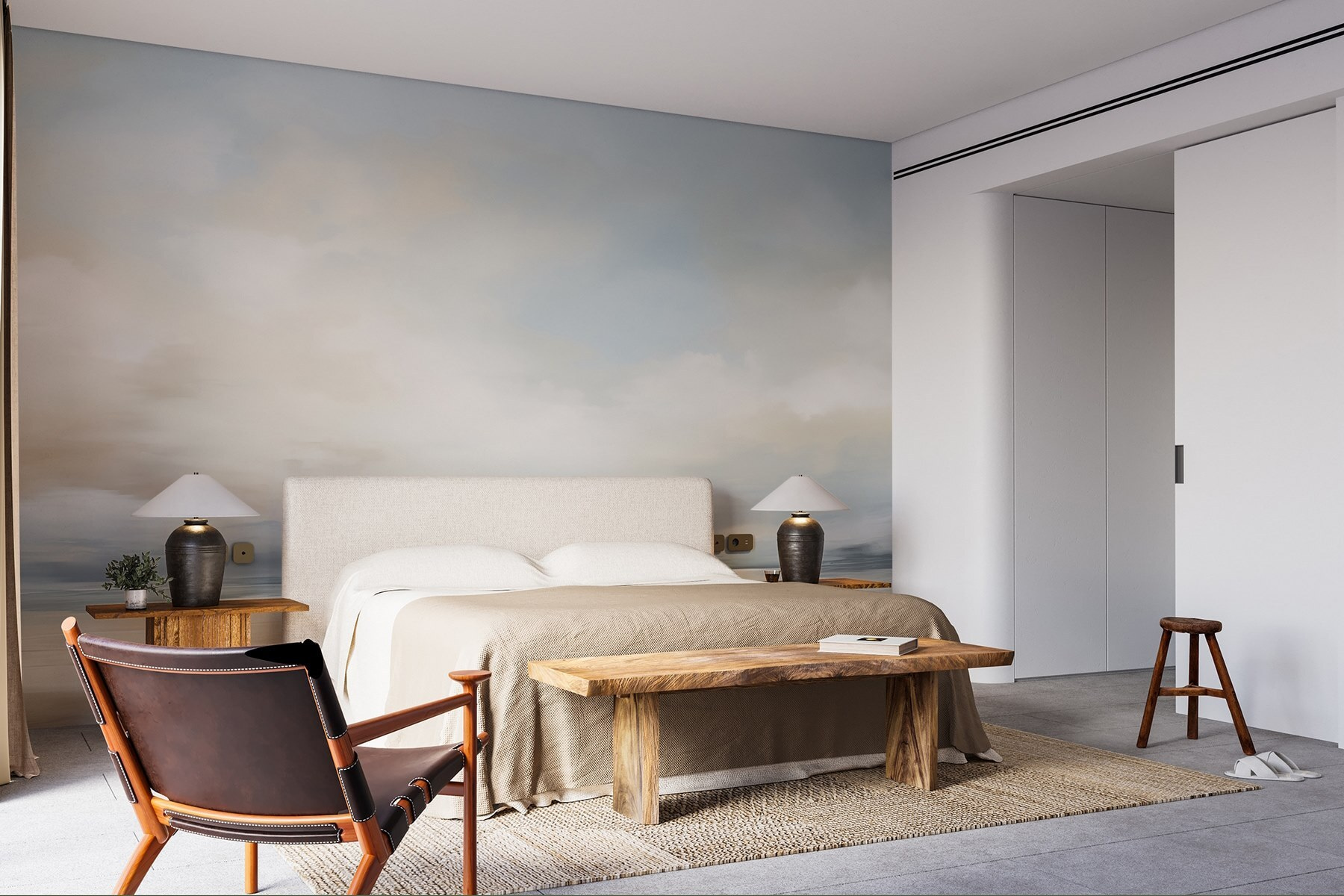 Landscape with a body of water and clouds Landscape with a body of water and clouds