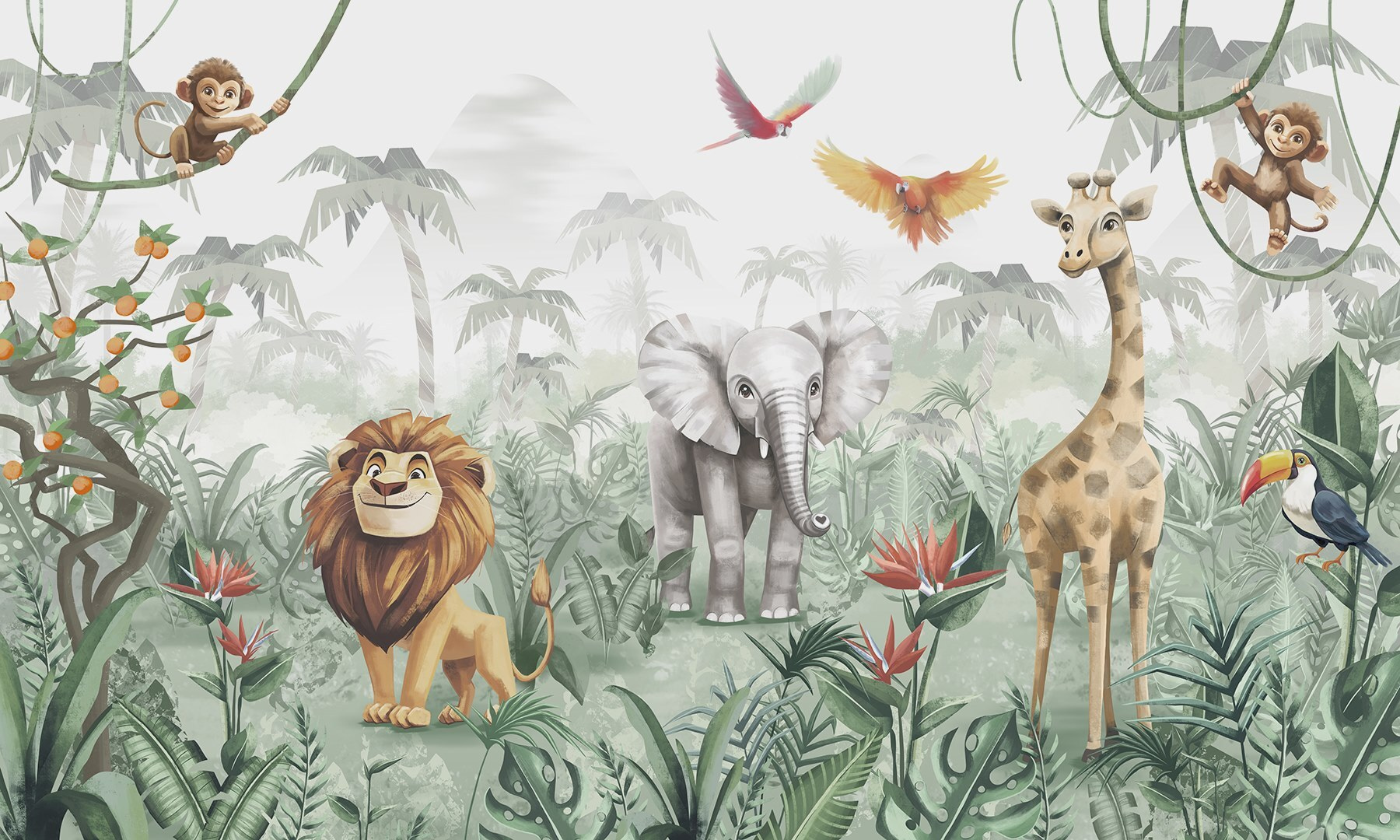 Group of animals in a jungle