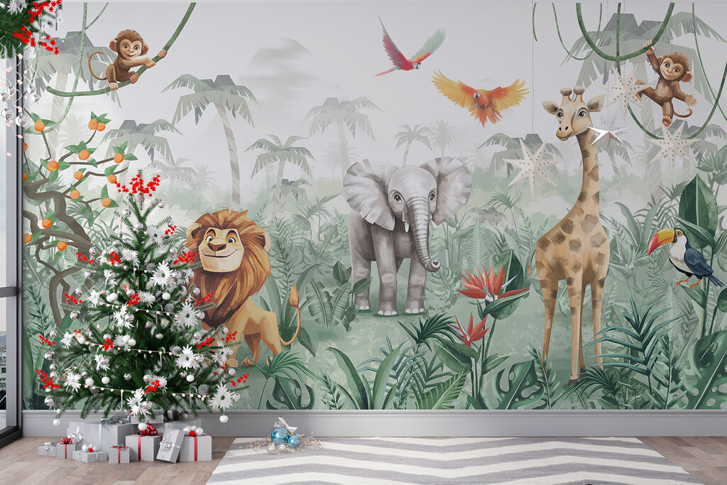 Group of animals in a jungle