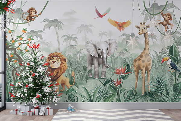 Group of animals in a jungle