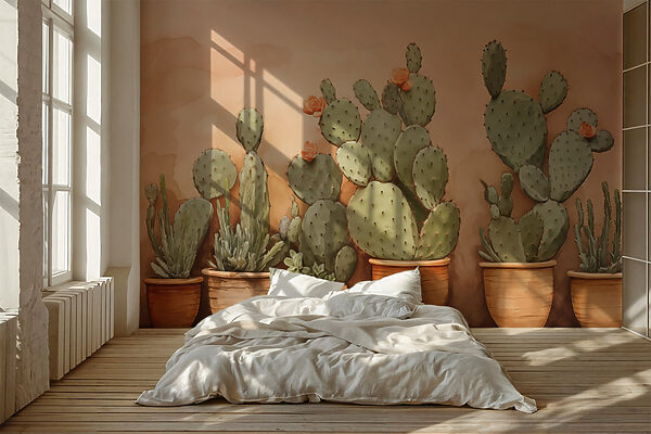 Group of cactus in pots Group of cactus in pots