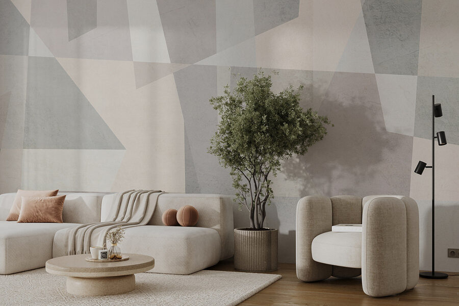 Wall murals White and grey background - Image 2