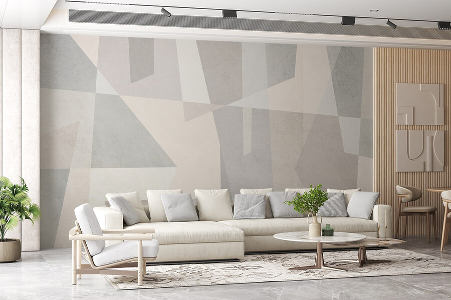 Wall murals White and grey background - Image 3