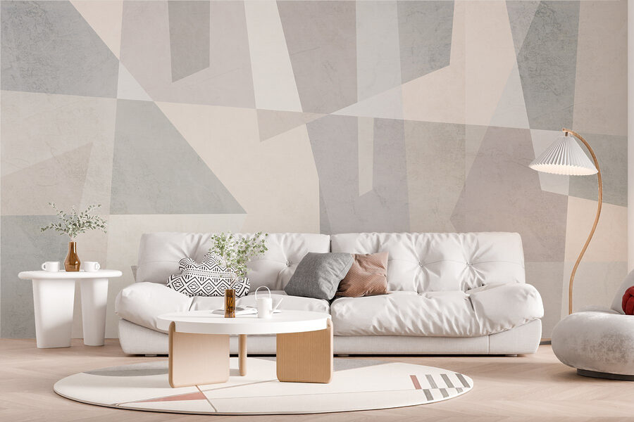 Wall murals White and grey background - Image 4