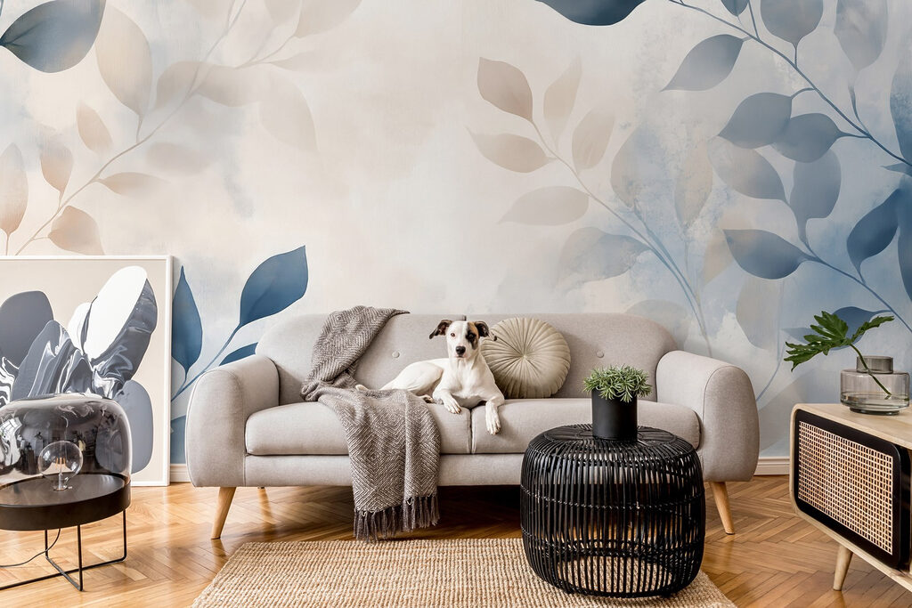 Delicate leaves in soft hues