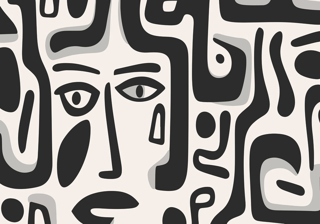 Black and white pattern with different shapes Black and white pattern with different shapes