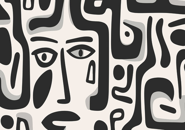 Black and white pattern with different shapes Black and white pattern with different shapes
