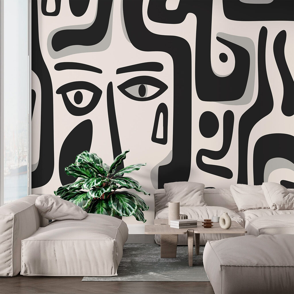 Black and white pattern with different shapes Black and white pattern with different shapes