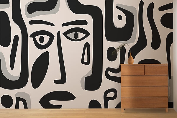 Black and white pattern with different shapes Black and white pattern with different shapes
