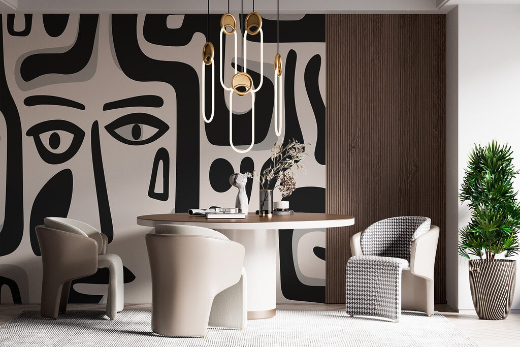 Black and white pattern with different shapes Black and white pattern with different shapes