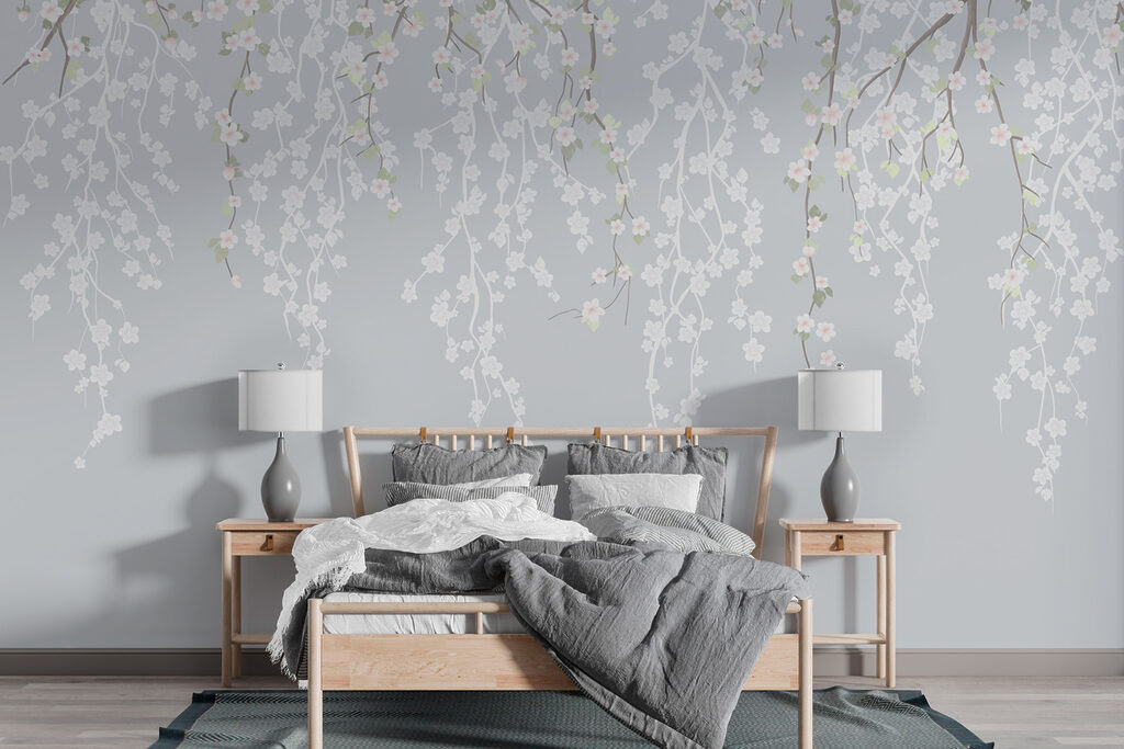 White flowers on a tree branch