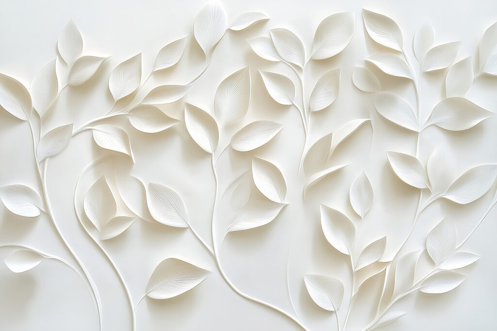 White paper cutout of leaves