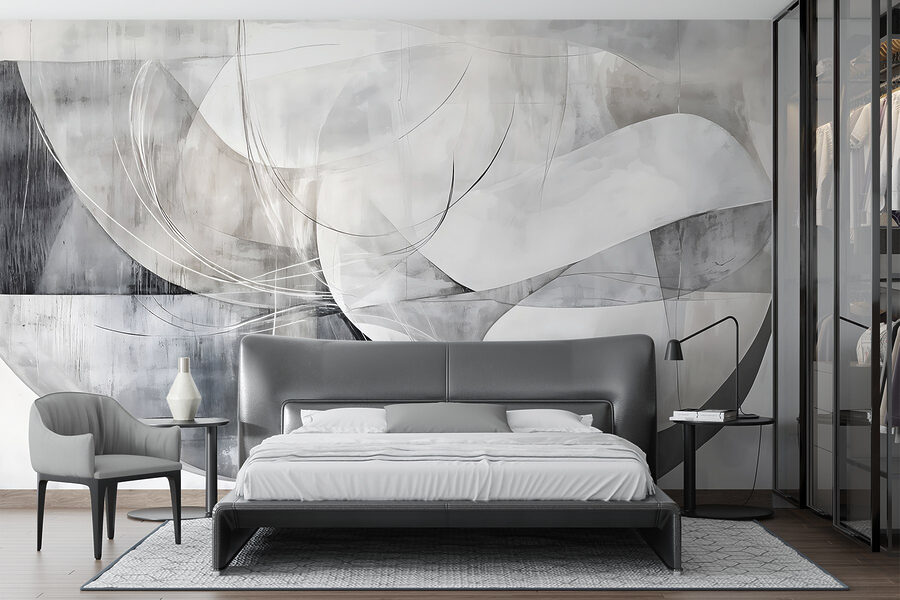 Grey and white art Grey and white art