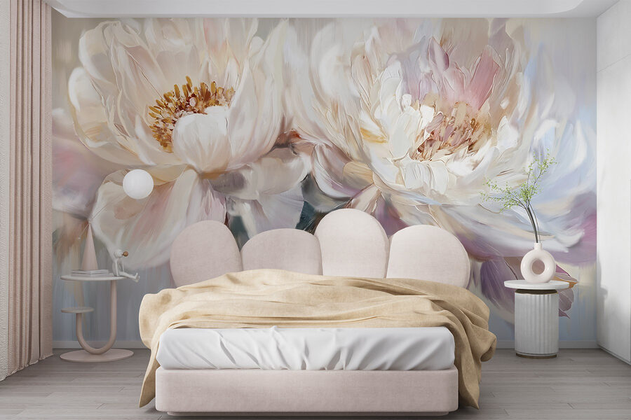 Painting of flowers on a white background