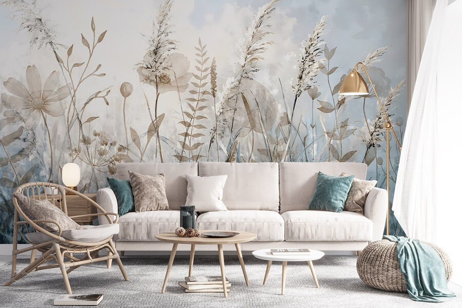 Painting of flowers and plants