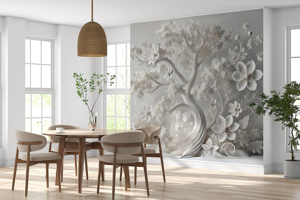 White tree with flowers White tree with flowers