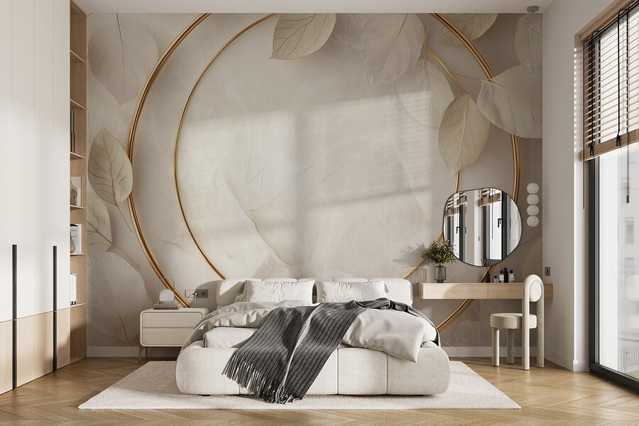 Wall murals Elegant arrangement of soft leaves.