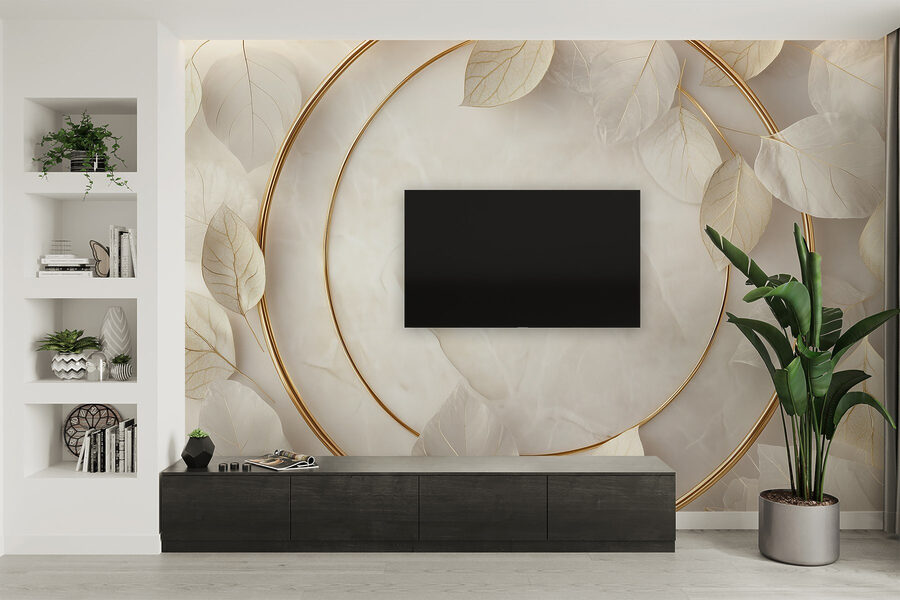 Wall murals Elegant arrangement of soft leaves. - Image 2
