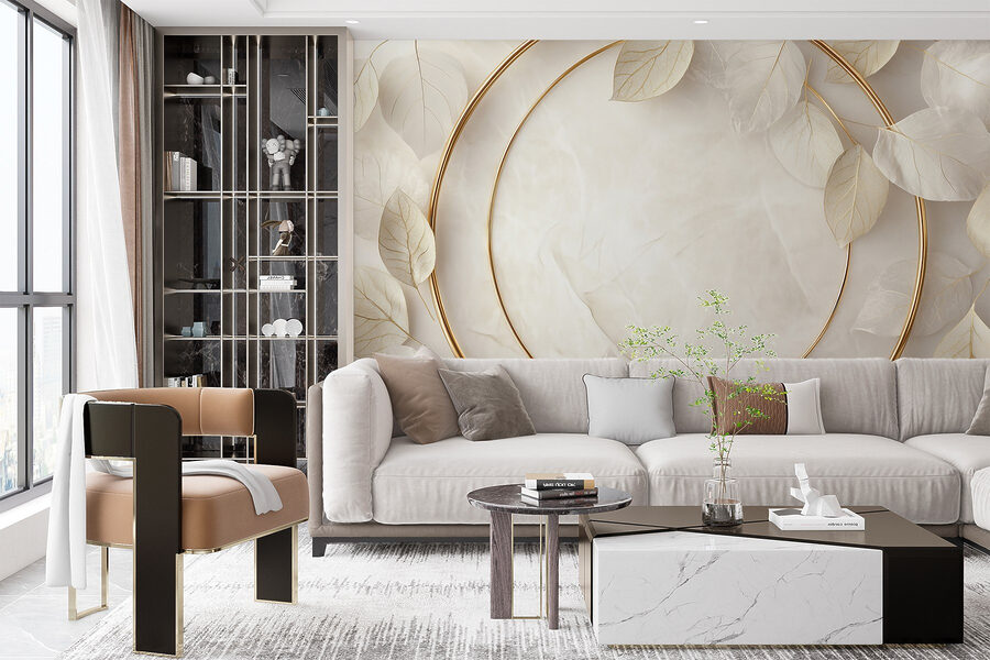 Wall murals Elegant arrangement of soft leaves. - Image 3