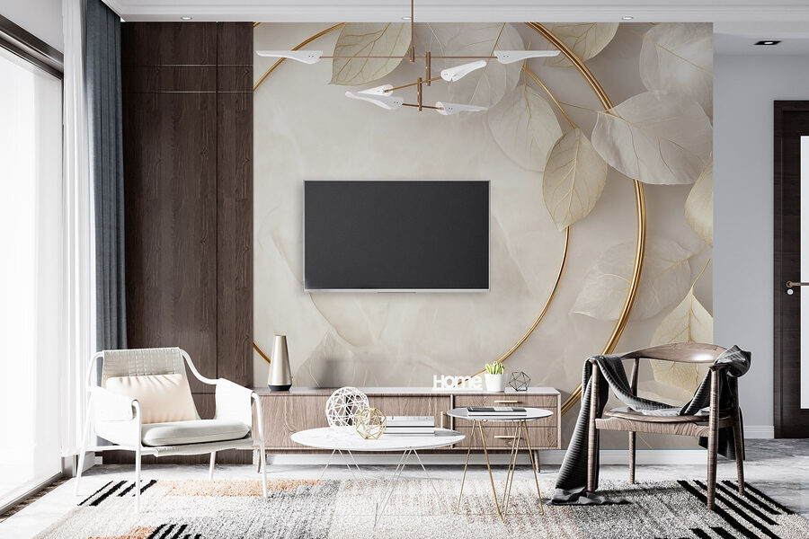 Wall murals Elegant arrangement of soft leaves. - Image 4