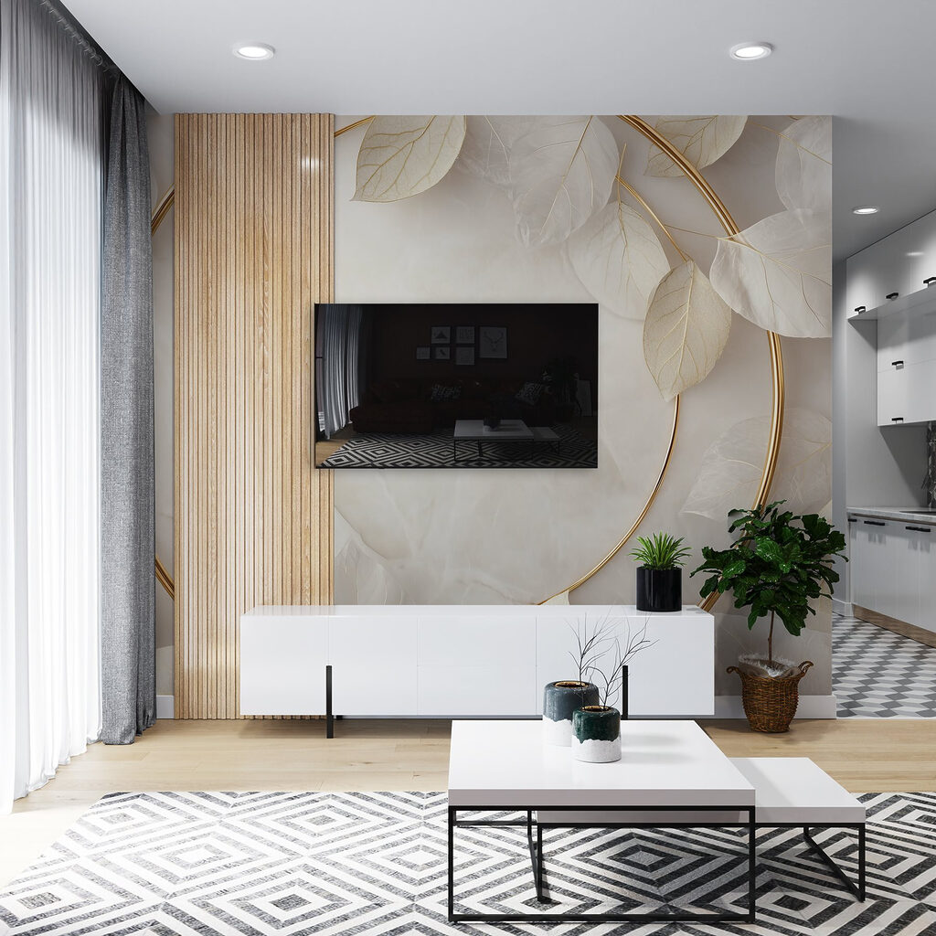 Elegant arrangement of soft leaves