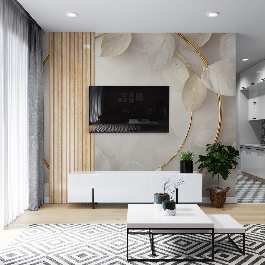Wall murals Elegant arrangement of soft leaves. - Image 5