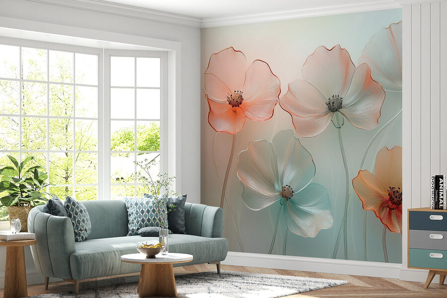 Group of flowers with a blurry background