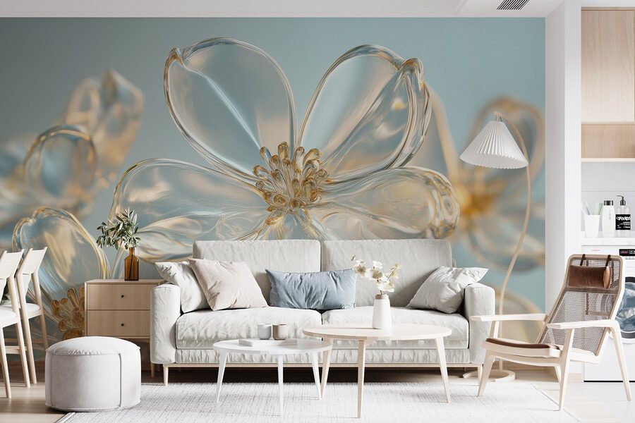 Wall murals Delicate flowers in soft hues