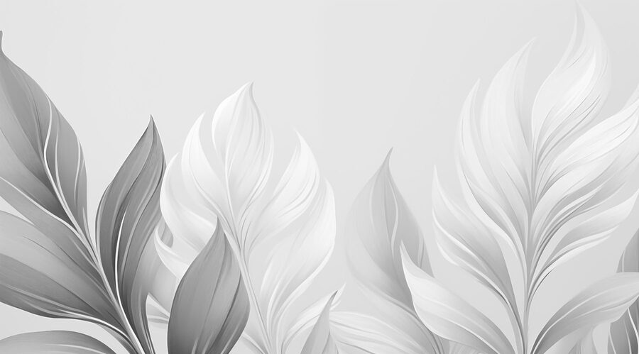 Delicate leaves in soft monochrome.