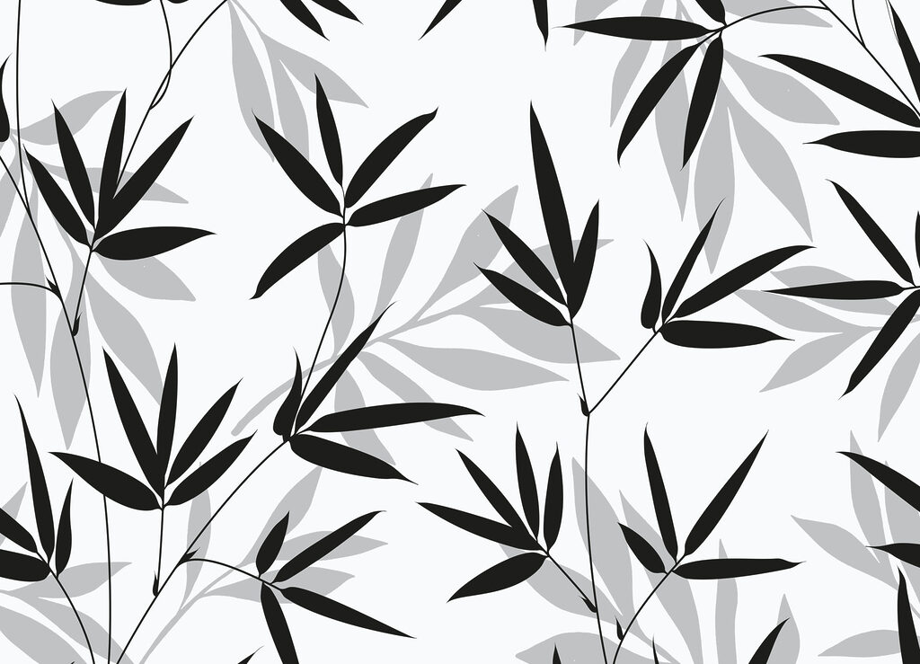 Black and white pattern of leaves Black and white pattern of leaves