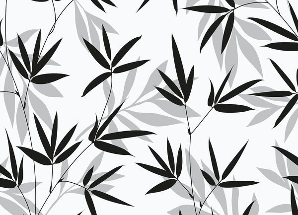 Black and white pattern of leaves Black and white pattern of leaves