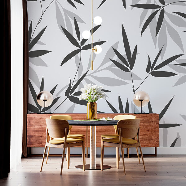 Black and white pattern of leaves Black and white pattern of leaves