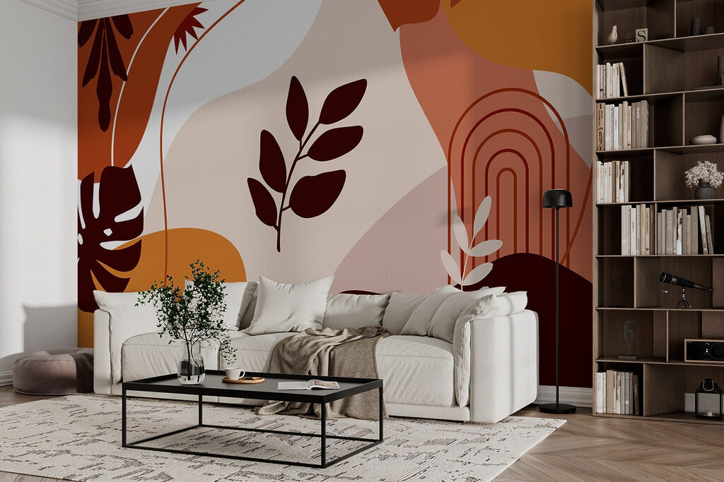 Organic shapes in warm tones