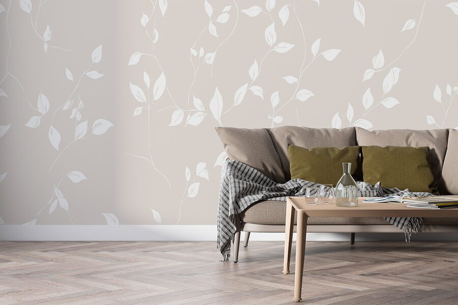 Wall murals White leaves on a white background - Image 2