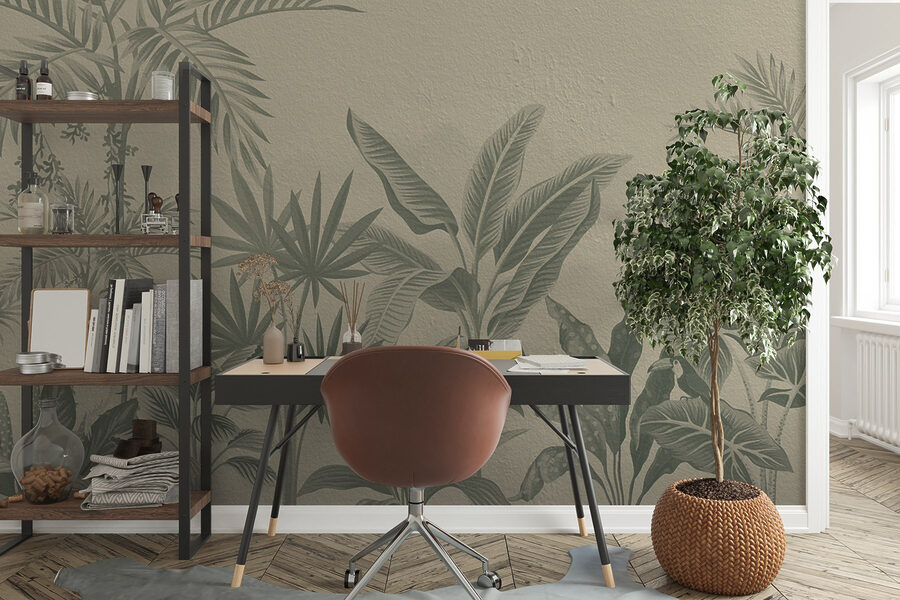 Wallpaper with plants on it