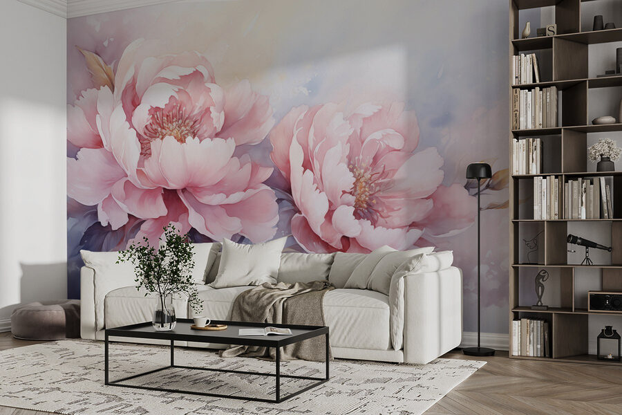Painting of pink flowers