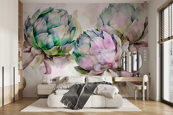 Art artichokes on a white background