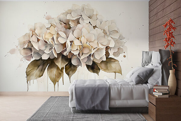 Painting of a bunch of white flowers Painting of a bunch of white flowers