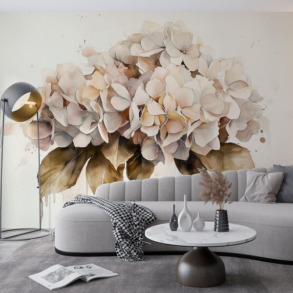 Painting of a bunch of white flowers Painting of a bunch of white flowers